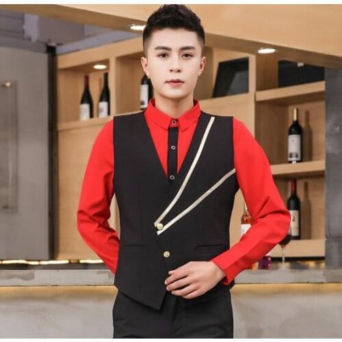 Coffee shop KTV Waiter Vest Bar Work cloth Attendant Vest