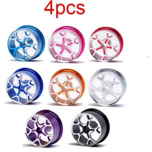 4Pcs Middle Diameter Wheels Aluminum Metal Wheel Hubs Spare Part For Tamiya Mini 4WD Racing Car Model