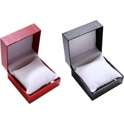 Red Black Leather Paper with Pillow Watch Storage Box Jewelry Bracelet Display Box Bracelet Display Jewelry Box