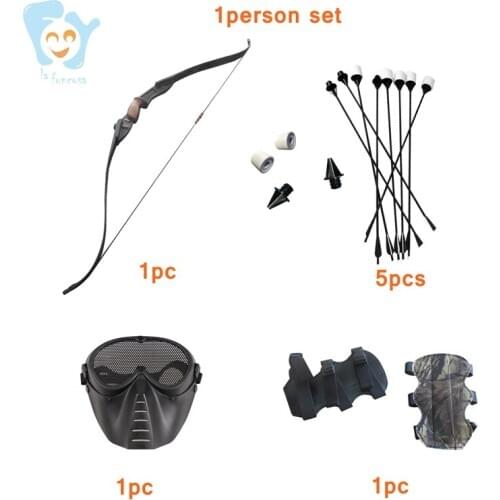 One Person Archery Tag Set Game Including Durable EVA Foam Arrow Recurve Bow Mask Set