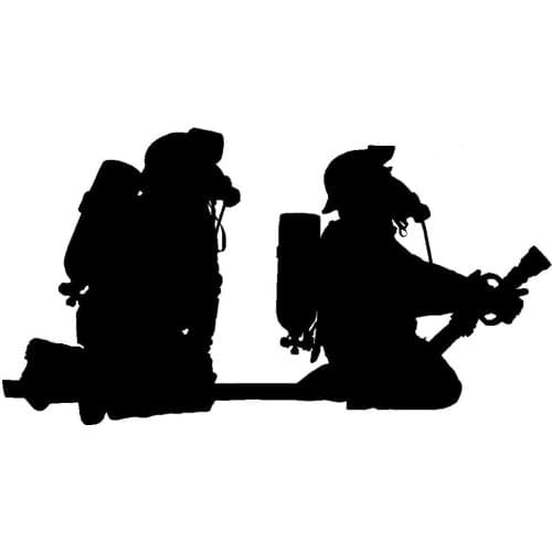 17.2X9.1CM Cartoon FIREFIGHTER HOSEPIPE FIRE Vinyl Decal Black/Silver Car Sticker Fun Car-styling S8-1362