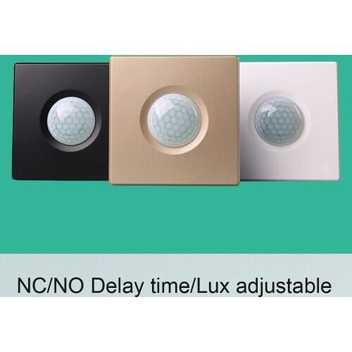 Wall mounted 86mm box movement infrared detector 12V wired motion sensor NC NO relay signal smart control security alarm