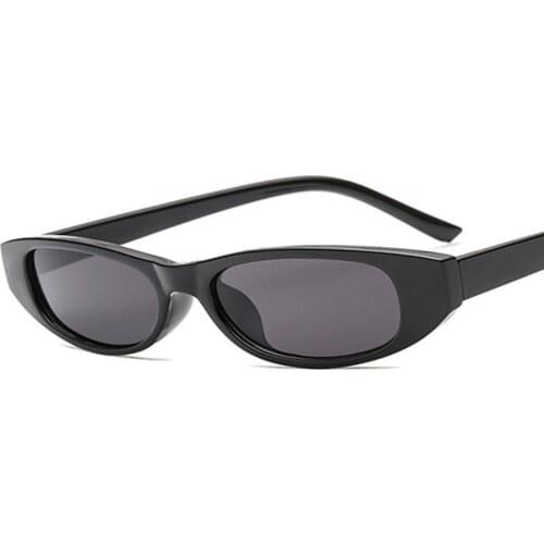 2021 High Quality Vintage Oval Sunglasses Women Brand Designer Narrow Small Frame Eyewear Hip Hop Clear Ocean Lenses Sun Glasses