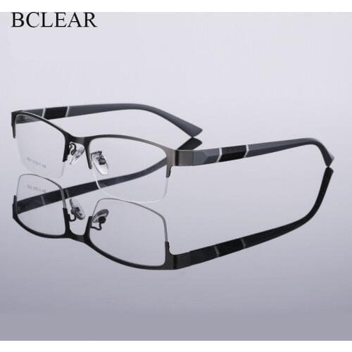 BCLEAR Half Rim Alloy Front Rim Flexible Plastic TR-90 Temple Legs Optical Eyeglasses Frame for Men and Women Eyewear Spectacles