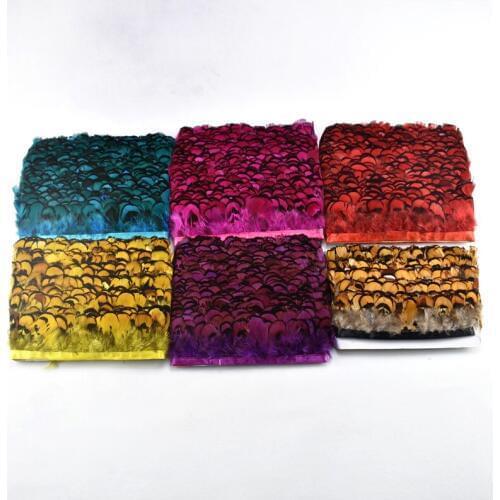 Wholesale Length 5meter About 5 cm wide beautiful pheasant feathers Ribbon DIY feathers for crafts and wedding decoration party
