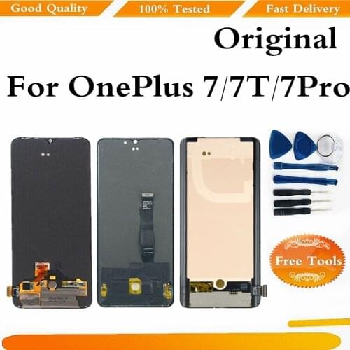 Original LCD For OnePlus 7 Pro GM1905 LCD Display Touch Screen Assembly For OnePlus 7T HD1900 GM1911 GM1901 Display With Frame