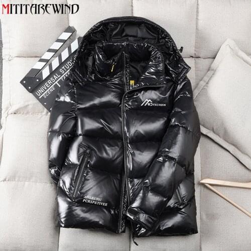 -30 Degree 90% White Duck Down Parkas Winter Jacket Womens Waterproof Hooded Keep Warm Shiny Parkas Jacket Couple Parkas M-4XL