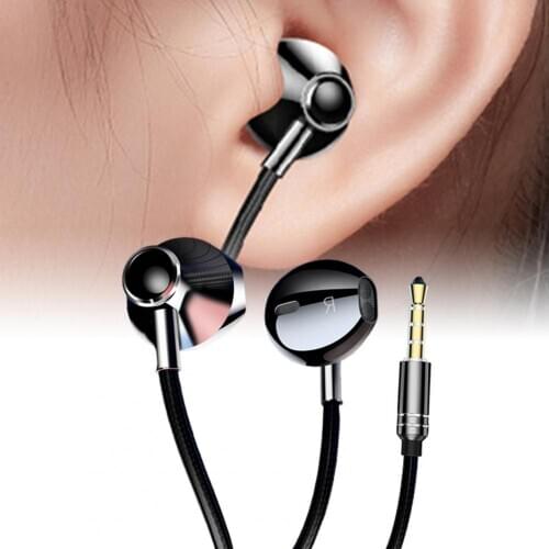 3.5mm Deep Bass Headphone In-Ear Wired Earphones TPE Noise Isolating Dynamic Earpiece for Huawei Xiaomi Samsung Phones