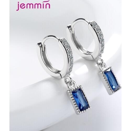 925 Sterling Silver Statement Drop Earrings For Women Girls 2020 Trend CZ Cubic Zirconia Fashion Jewelry Wholesale