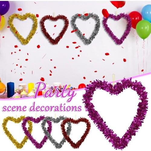 Christmas Tree Pendant Love Heart Shape Garland Wall Hanging Ornament Diy Craft Wedding Birthday Party Window Door Decoration