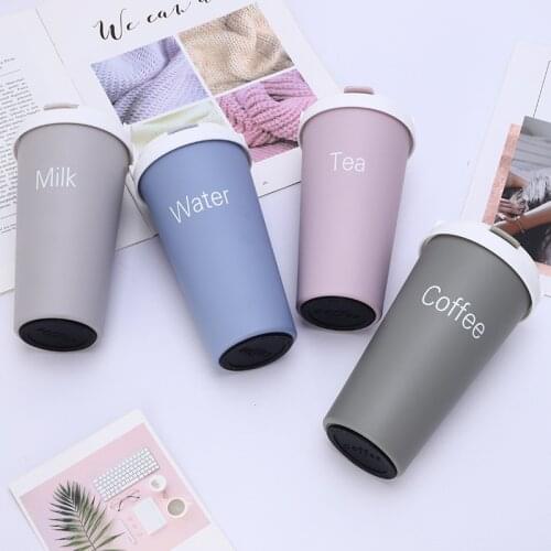 Tainless steel Water Caffee Bottle Double Wall Vacuum Flasks Thermo Cup Coffee Tea Travel Mug Thermol Straw Bottle Free Letter