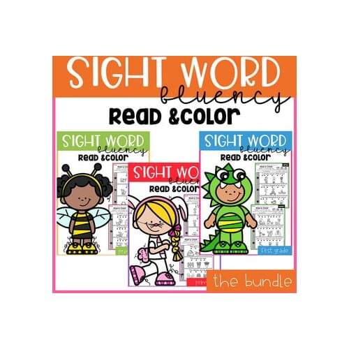 Sight Word Fluency Read and Color (The Bundle) Pre Kindergarten and Grade 1st PDF File Worksheets Workbooks for Kids