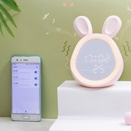 Youpin Smart Alarm Clock Child Cartoon Alarm Wake Up Digital Display Clock APP Control Smart Wake Up Light Workday Alarm Clock