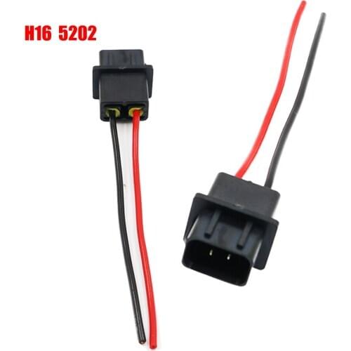 YSY 100pcs H16 5202 Fog headLight Holder Plug male Connector adapters Wiring Harness socket