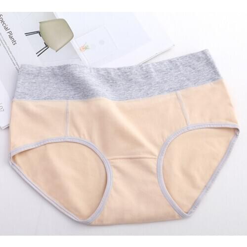 Women Mid-waist Briefs Panties Breathable Plus Size Cotton Underwear Skin-friendly For Female Lingerie