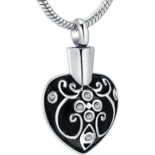 Love Heart Urn Necklace Cremation Jewelry for Ashes Pendant for Pet/Human Keepsake Memorial Heart Ashes Locket