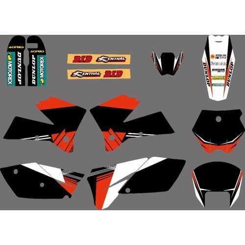 0073 Black&White NEW TEAM GRAPHICS WITH MATCHING BACKGROUNDS FIT FOR SX 125/250/380 /400/520 2005-2006