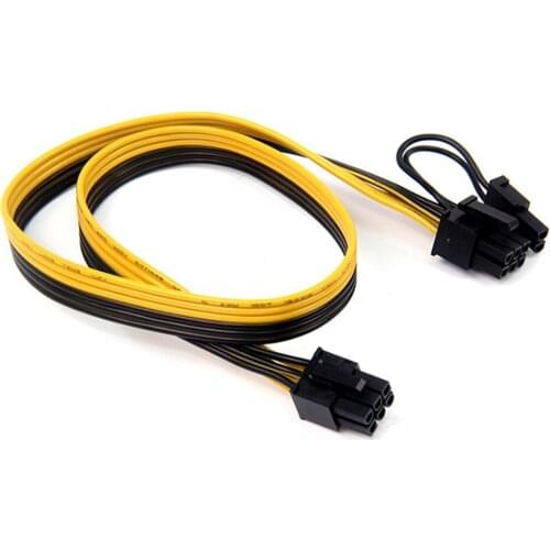 1pc 50/70/60CM Ethereum Graphics Cable 6Pin male to 6+2Pin male 18AWG Pure Copper Tinned Wire Parallel Cable