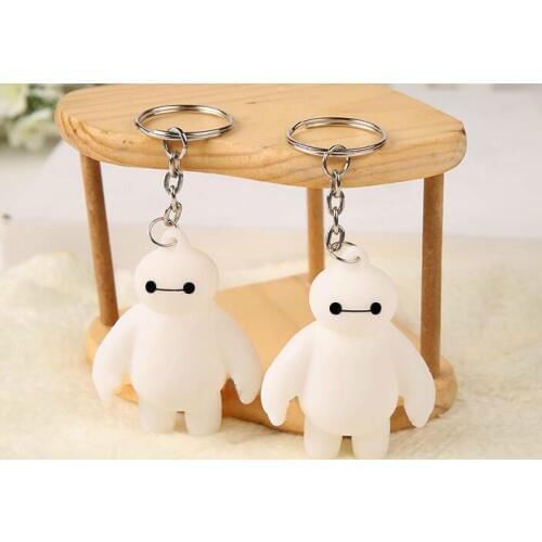 1 Pcs Big Hero 6 Key chain Toy Fat Balloon Man Doll dolls Baymax Toys Action Figure Kids Gifts White hot