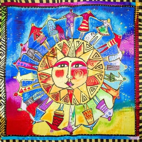 100% Silk Scarf Women Scarf Apollo Headscarf Scarf Silk Bandana 2019 Foulard Hijab Middle Square Silk Scarf Wrap Gift for Lady