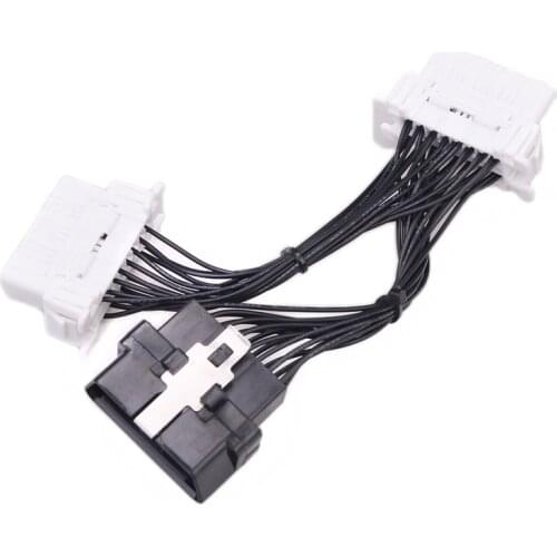 30 CM OBD2 OBDII J1962 Y cable connector 16 pin Splitter Extension Auto Car Extension Cable Adapter