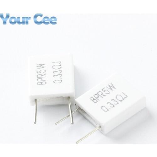 20 pcs Non-inductive Ceramic Cement Resistor BPR56 5W 0.33 ohm 0.33R High Power Resistance Kit