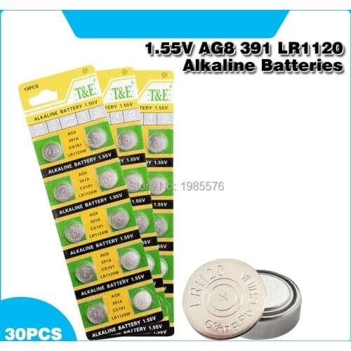 30pcs 1.55v LR1120 LR 1120 Ag8 Watch Pilas AG 8 SR1120W SR1120SW SR1121 GP391 Button Coin Cell Remote Control Toys Battery