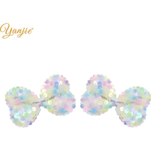 200pcs/lot 2021 Classical European Glitter Sequins Butterfly Hair Bow Barrette Girls DIY Hair Accessories Women Headwear