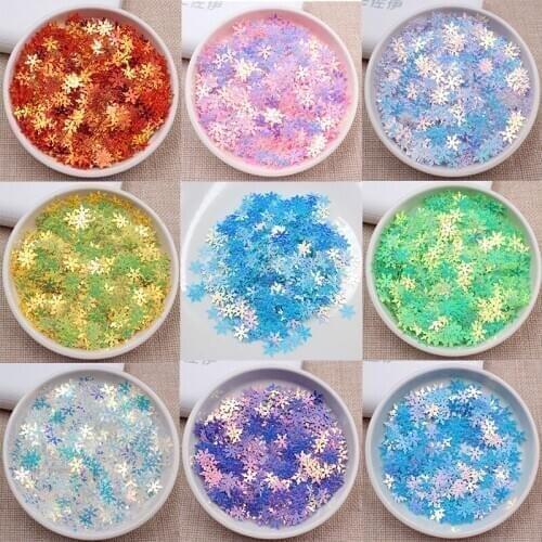 50g/lot 9mm Snowflake Glitter Sequins for Nails Arts, Sewing Garment Accessories, Diy Crafts,Festival Decoration confetti