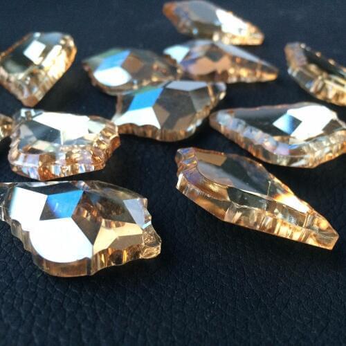 50pcs/lot 38*22mm K9 Crystal Clear AB Chandelier Faceted Maple Leaf Pendants/ Shiny Crystal lamp Parts/ Curtain Accessories