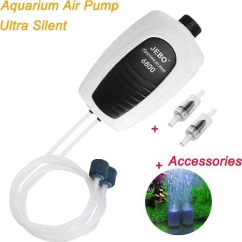 6800 JEBO Super Aquarium Air Pump Compressor For Aquarium Fish Tank Adjustable Silent Quiet Air Control Aquarium Accessories