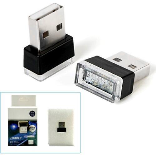 Car USB LED Atmosphere Lights Decorative Light Emergency Universal PC Portable Plug Play Random Color