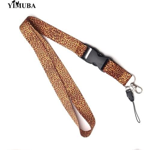 Sexy Leopard Print Lanyards Keychain Punk Cool Soft Ribbon Straps Key Chain Phone Hang Rope ID Card Name Badge Holder Women Gift