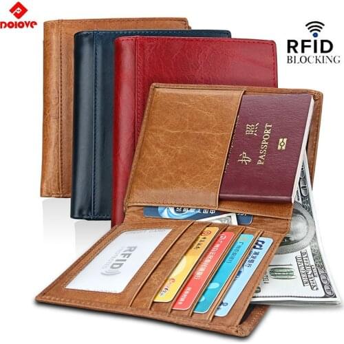 2019 Passport Wallet Men Genuine Leather Travel Passport Cover Case Document Holder Large Capacity Credit Card Holder Coin Purse