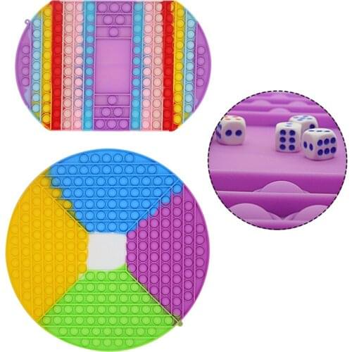 Hot Sale Big Pop Game Rainbow Chess Board Popper Push Bubble Fidget Sensory Toys