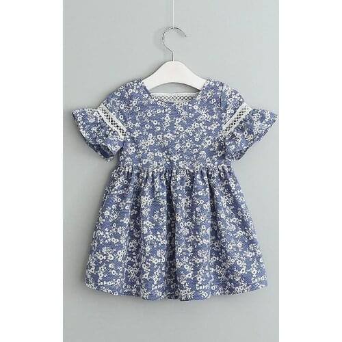 Floral Dress For Girls 18M-6 Year Print Flowers Backless Hollow Cotton Lace Toddler Dress 2021 Spring Summer Comfortable Clothes