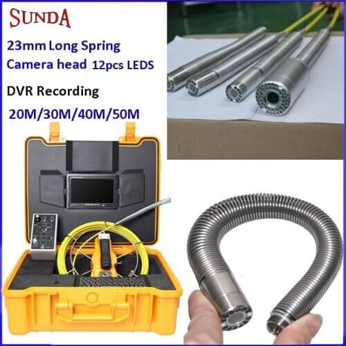Sewer endoscope camera 30m cable plumbing camera push rod cable hard wire pipeline tools DVR recording free shipping