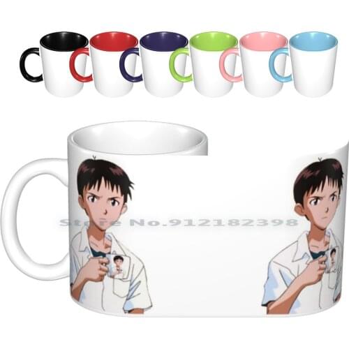 Shinjiception Ceramic Mugs Coffee Cups Milk Tea Mug Evangelion Eva Gehirn Seele Mecha Logo Rebuild Shinji Ikari Asuka Langley
