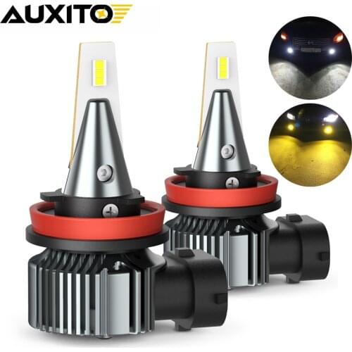 2Pcs H8 H11 LED Yellow White 6500K Car Fog Light Bulbs for Audi BMW Mercedes Ford Chevrolet Lamp LED H27 880 881 9005 HB3 H10