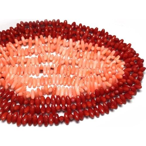 Natural Coral Beads Exquisite Irregural Rice Shape Cross Hole Beaded for Making DIY Jewelry Necklace Bracelet Accessories 8X14mm
