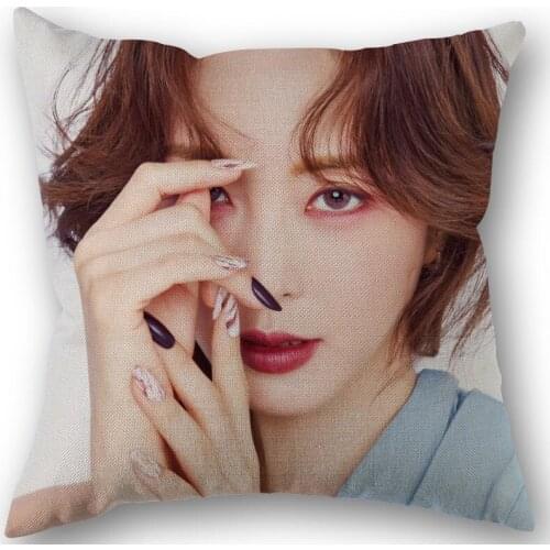 KPOP Han Ye Seul Pillowcase Cotton Linen Fabric Square Zippered Pillow Cover For Home Wedding Decoration 45X45cm Not Fade