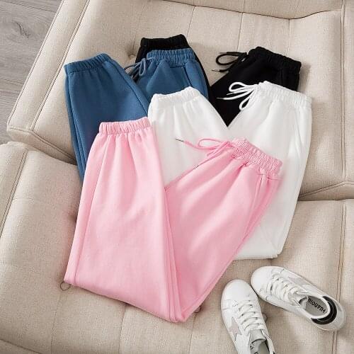 2021 New Women Joggers Female Trousers Casual Pants Sweatpants Jogger 8 Color Casual Gyms Fitness Workout Sweatpants