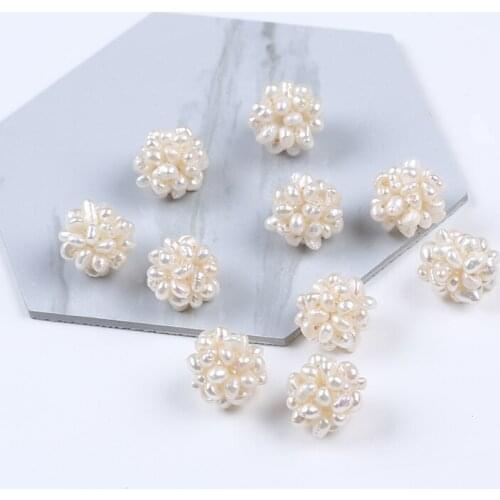New Arrival Favorite Natural Freshwater Baroque Pearl Handmade Braided Flower Ball Loose Bead For Jewelry DIY