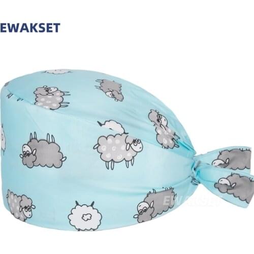 Wholesale scrubs hat nurse hats anime operating room cap high quality hospital work cap Pet veterinary hat dentist nursing hat