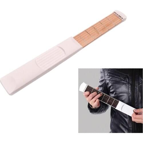 Dragonpad Portable Pocket Guitar 6 Fret Model Wooden Practice 6 Strings Guitar Trainer Tool Gadget for Beginners