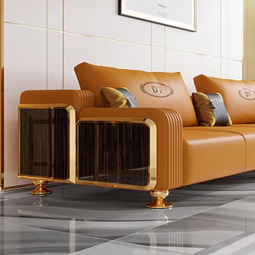 Postmodern minimalist style and light luxury villa leather sofa top layer cowhide combination European American Hong Kong style