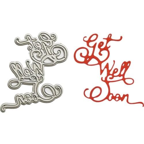 Handmade Greeting Card Maker Mold Get Well Soon Letters Metal Cutting Die Scrapbooking Embossing Cut Die
