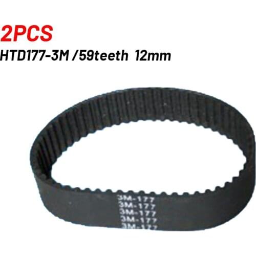 Rubber Belts Tooth Synchronous Belt 2pcs 59 Teeth Arc Tooth HTD177-3M/59 Durable