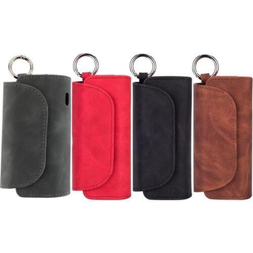 Luxury Frosted Leather Case For IQOS 3.0 Retro Pattern Portable Hook Cases Storage Bag Full Protective Carrying Cover For IQOS 3