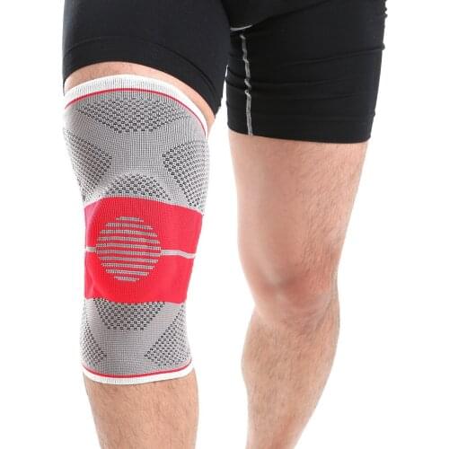 S03 Three-dimensional Woven Silicone Reddish Black Warm Kneepad/Sport Ware/-One Pack